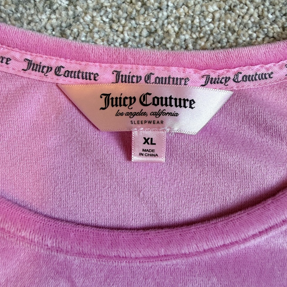 Juicy Couture Pink Velvet Sleepwear Top | Size XL